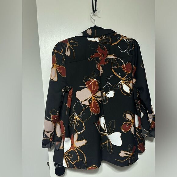 Print Blazer Style Coat / Top size Small - Picture 5 of 5